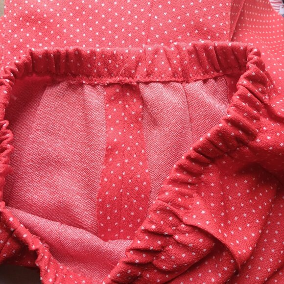 MEDIUM 24W 24" True VTG 70s RED POLKA DOT PRINT STRETCH KNIT DISCO SKIRT - Picture 5 of 5